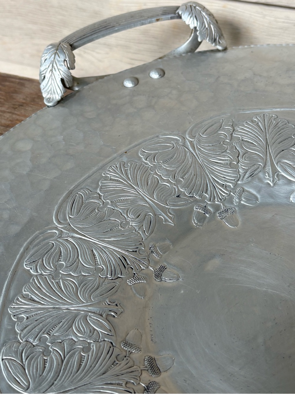 VTG Continental hand-wrought aluminum, acorn and oak leaf motif.